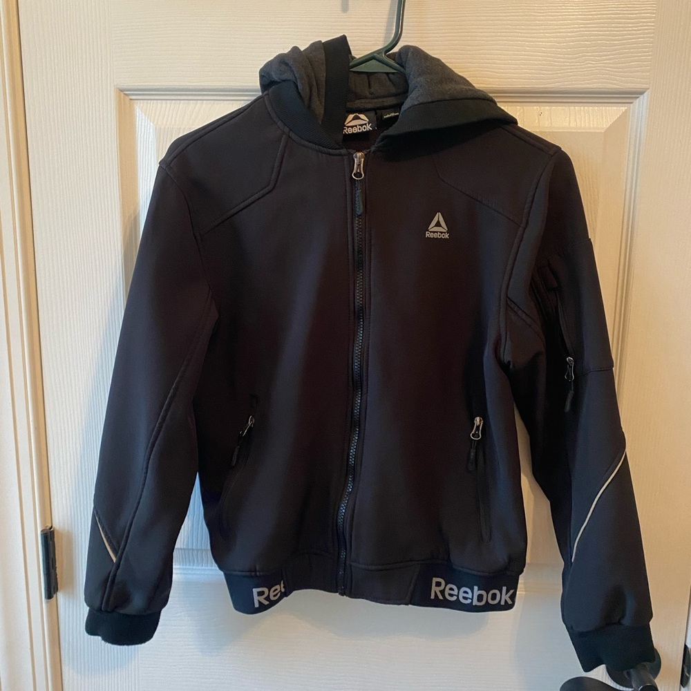 Reebok Black‎ and Gray Hooded Jacket Youth Size 14-16